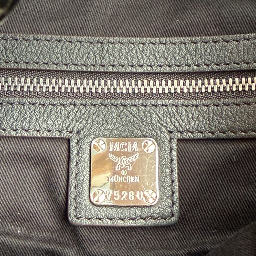 MCM Black Leather Crossbody Bag with Cream Accent - Picture 10 of 17